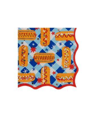  Hot Dog Large Napkins, Set of 16