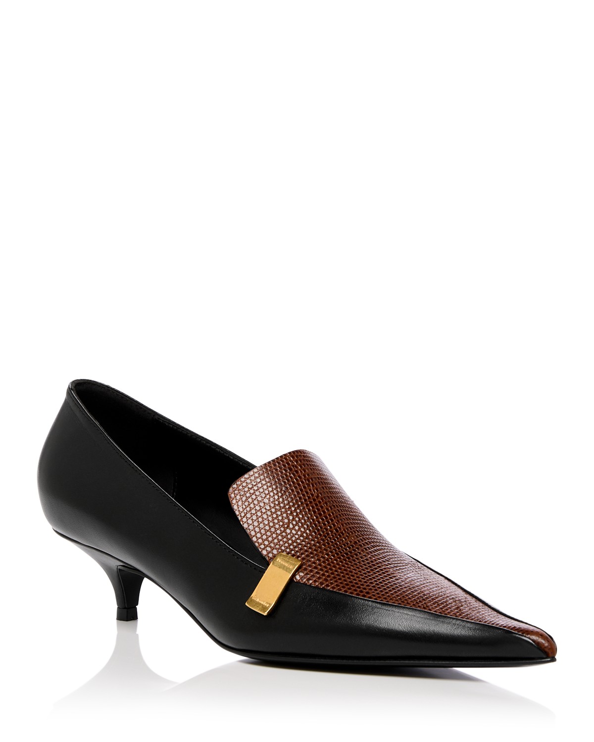 Women's Slash Leather Loafer Pumps