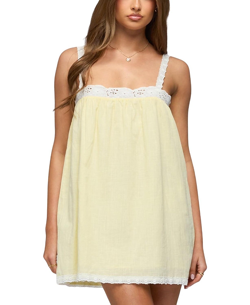 Edikted Hipla Contrast Lacey Cotton Dress
