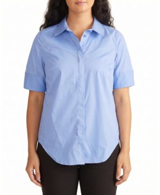 Women's Plus Elbe Stretch Poplin Short Sleeve Shirt