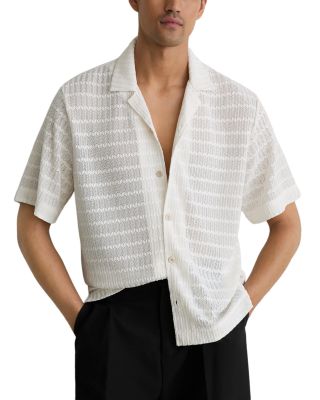 Crochet Stripe Cuban Shirt