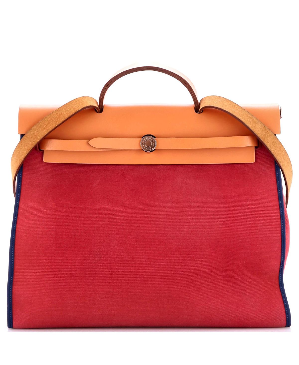 Pre-Owned HERMES 39 Herbag Zip Leather and Toile