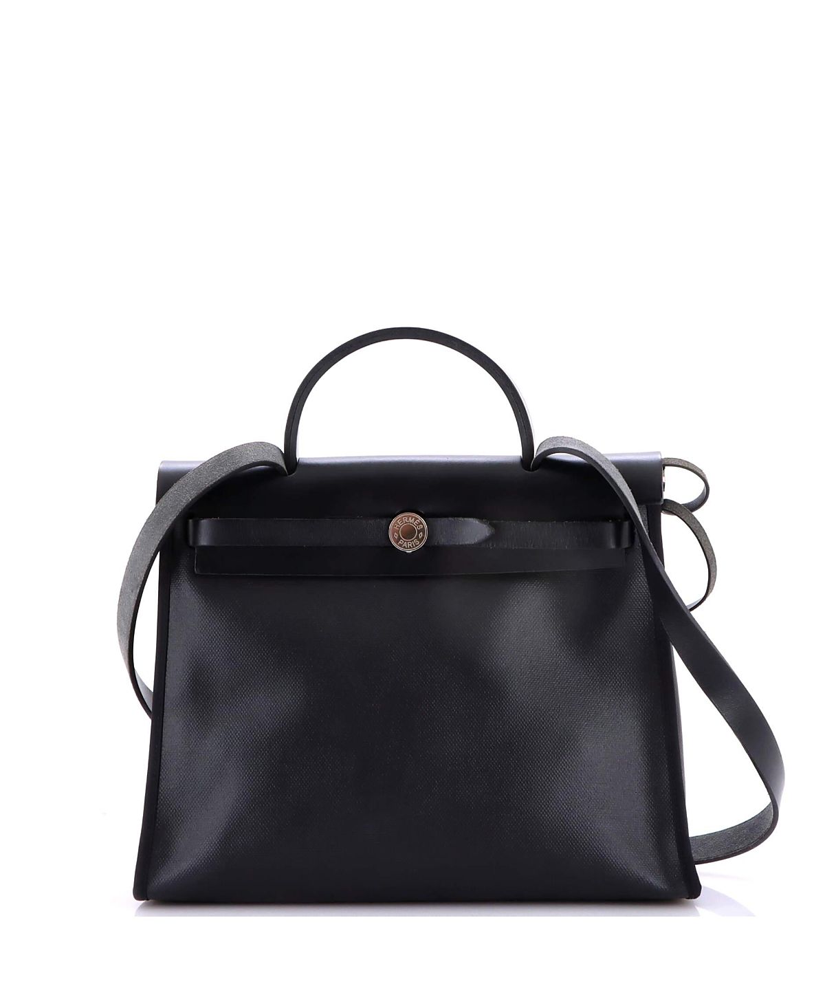 Pre-Owned HERMES 31 Herbag Zip Berline Vache Canvas and Leather