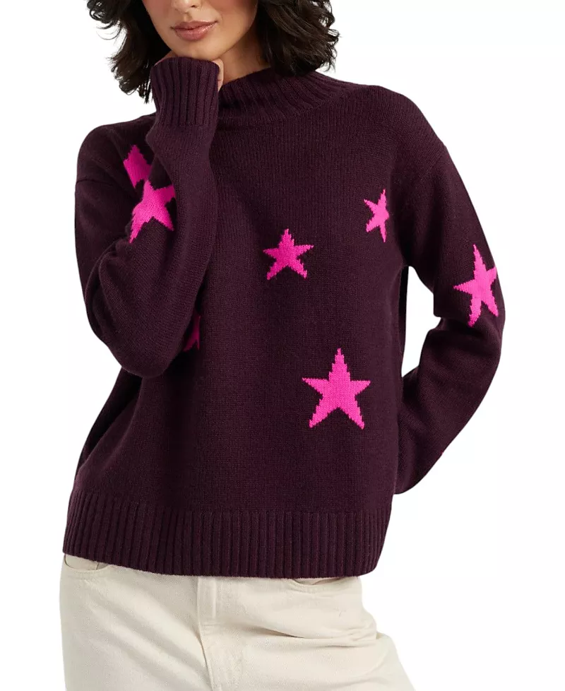 Chinti & Parker Women's Wool-Cashmere Blend Star Roll Neck Sweater