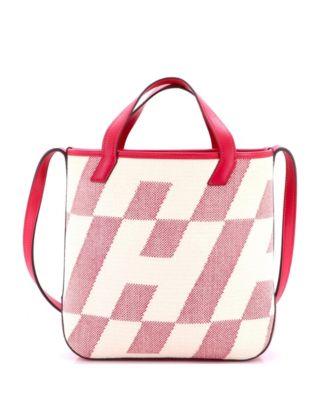27 Cabas H en Biais Tote Canvas with Leather