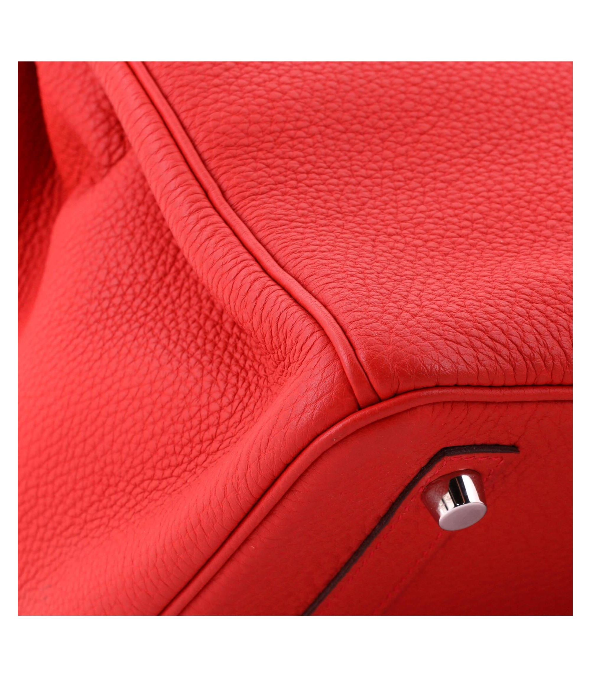 Birkin 30 Handbag Red Togo with Palladium Hardware — Image 4