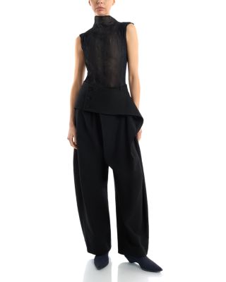 Grainy Draped Waist Pants