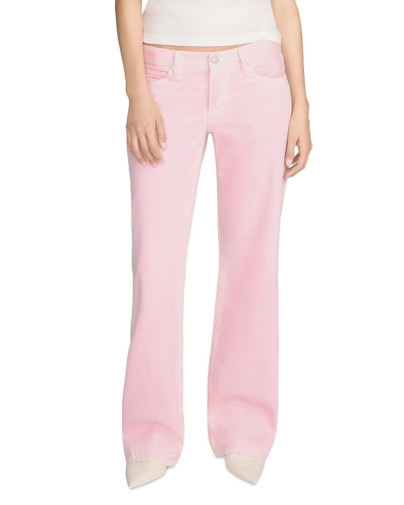 Frame x Amelia Gray The Pixie Gray Low Rise Wide Flare Leg Jeans in Cotton Candy