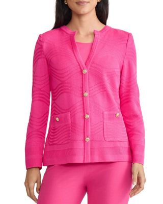  Plus Tonal Textured Wave Knit Jacket