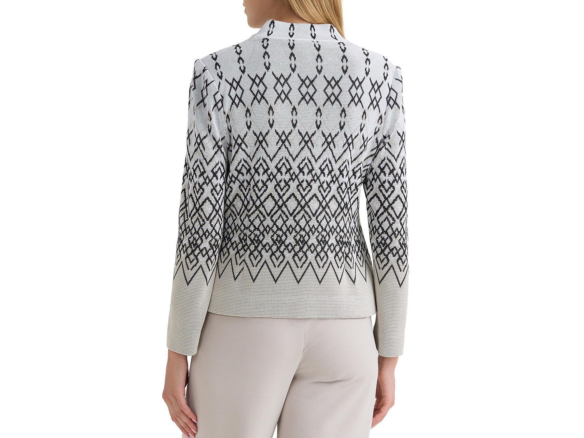 Plus Diamond Jacquard Knit Jacket — Image 3