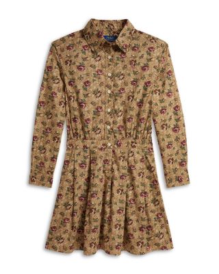 Girls' Floral Cotton Poplin Shirtdress - Big Kid
