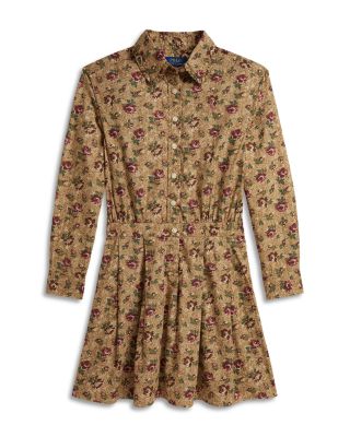 Girls' Floral Cotton Poplin Shirtdress - Little Kid, Big Kid