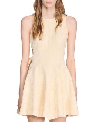 Short Floral Jacquard Dress