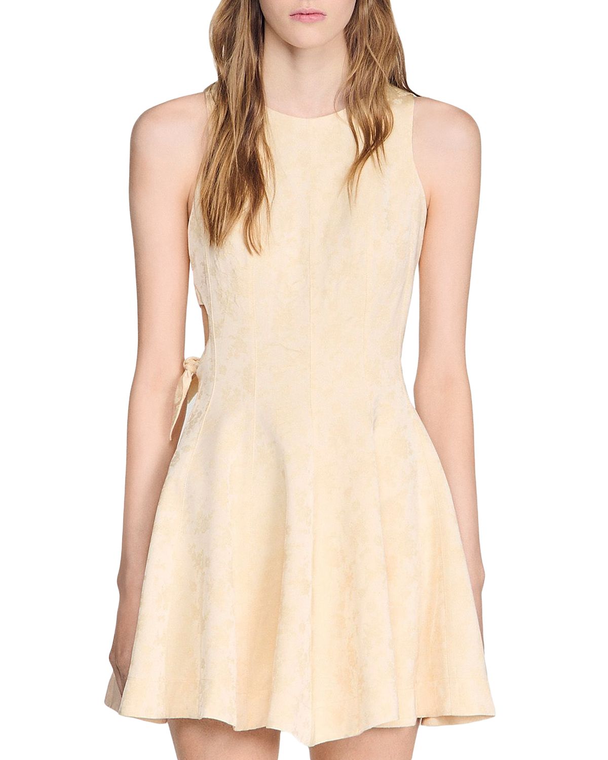 Sandro Short Floral Jacquard Dress