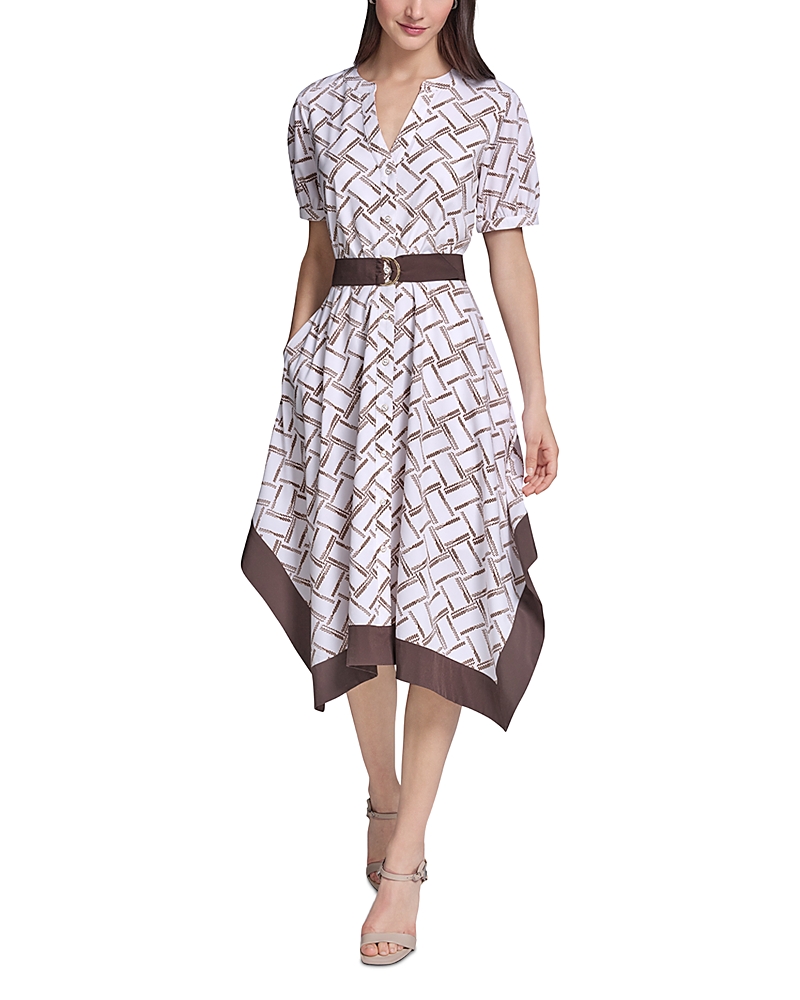 Karl Lagerfeld Paris Hanky Hem Everyday Stretch Midi Dress