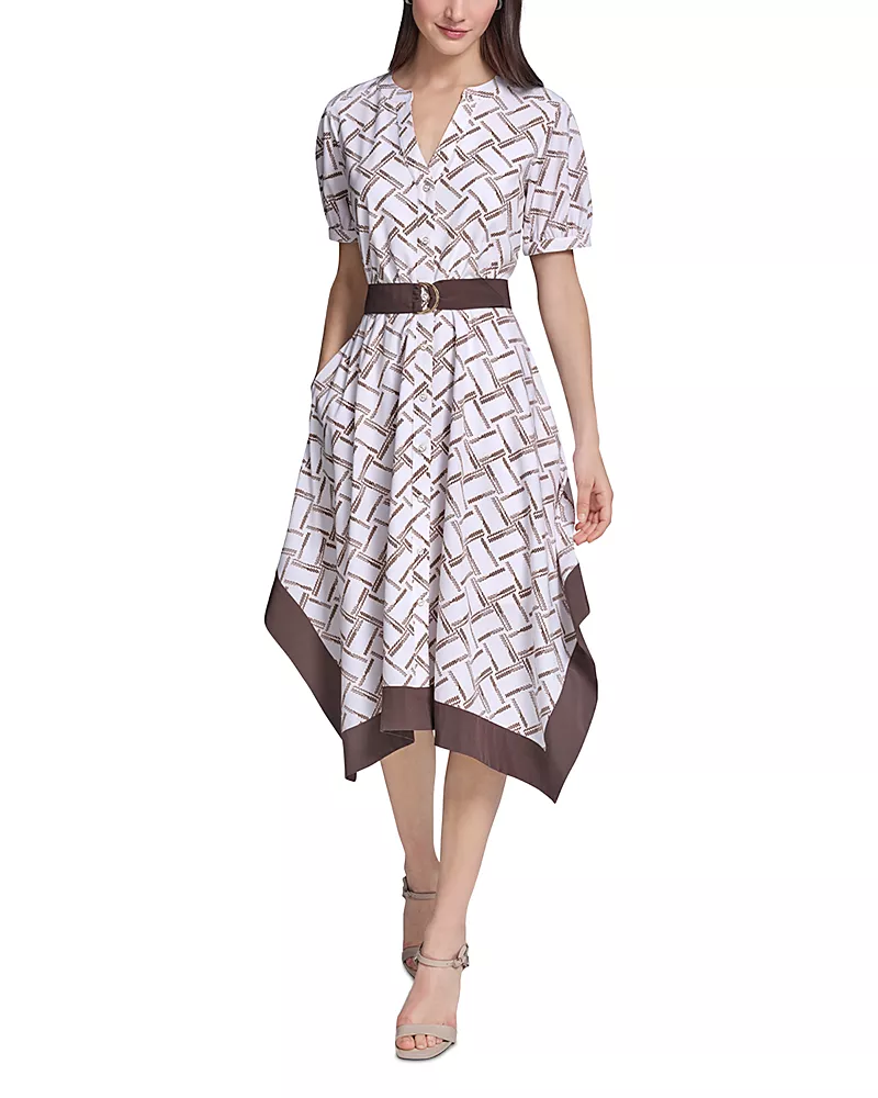 Karl Lagerfeld Paris Hanky Hem Everyday Stretch Midi Dress