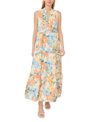 V Neck Sleeveless Maxi Tiered Dress