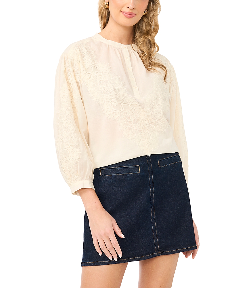 Vince Camuto Lace Half Placket Top