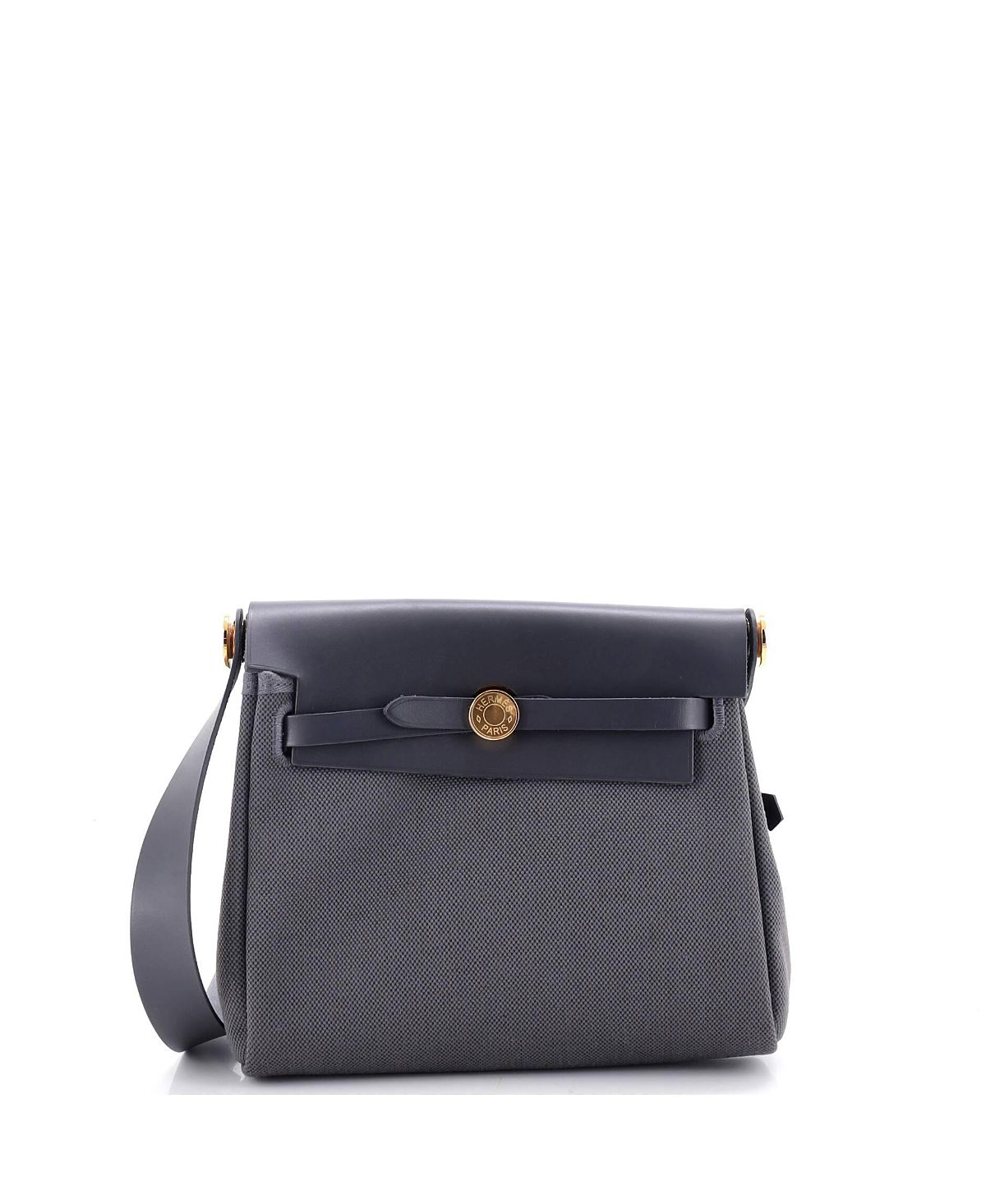 Pre-Owned HERMES 20 Herbag Zip Toile and Leather