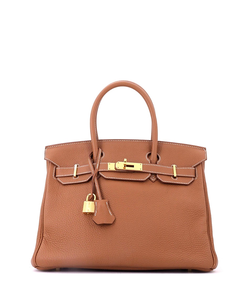Pre-Owned HERMES Birkin 30 Handbag Brown Togo with Gold Hardware
