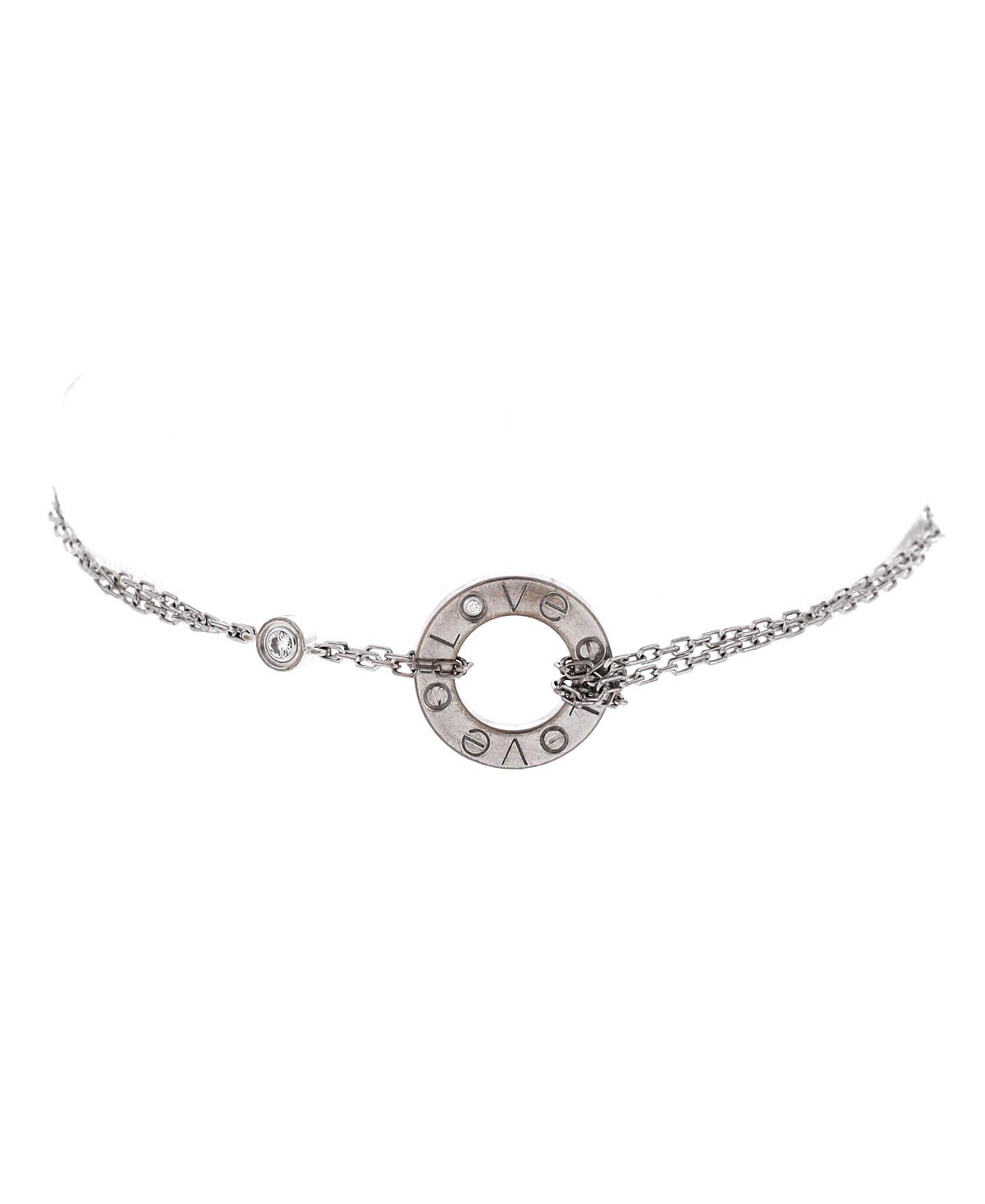 Pre-Owned Cartier 2 Diamonds Love Bracelet 18K White Gold with Diamonds