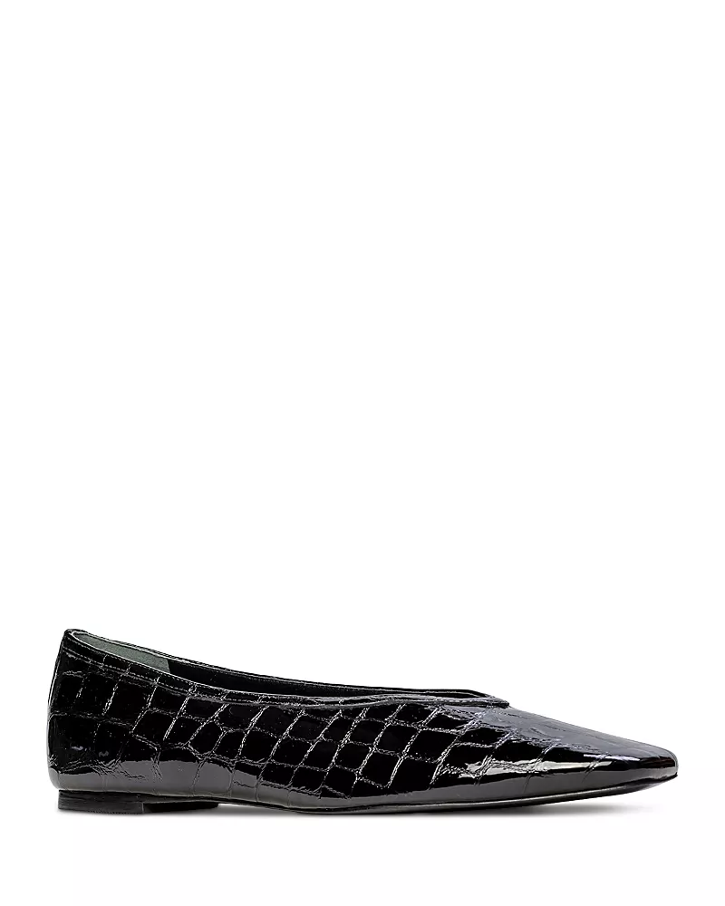 Black Suede Studio Women's Snip Toe Ballet Flats
