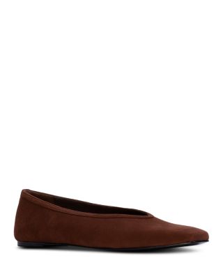 Black Suede Studio Women's Snip Toe Ballet Flats