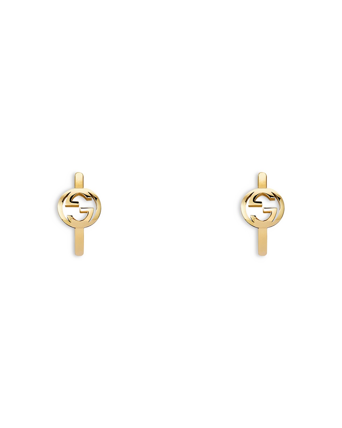 18K Yellow Gold Interlocking Logo Hoop Earrings