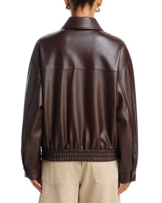 Ashland Faux Leather Bomber Jacket - thumbnail 6