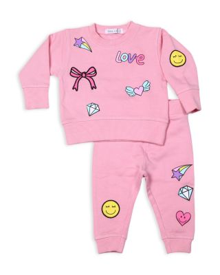 Girls' Doodle Patch Appliqu&eacute;s French Terry Top & Pants Set - Baby