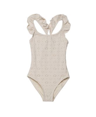 Girls' Little Lace Ruffle Criss Cross Back One Piece - Little Kid, Big Kid