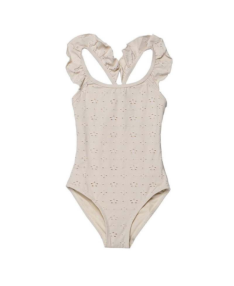 Gottex Kids Girls' Little Lace Ruffle Criss Cross Back One Piece - Little Kid, Big Kid