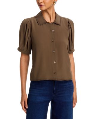 The Silk Prim Blouse Puff Sleeve Top