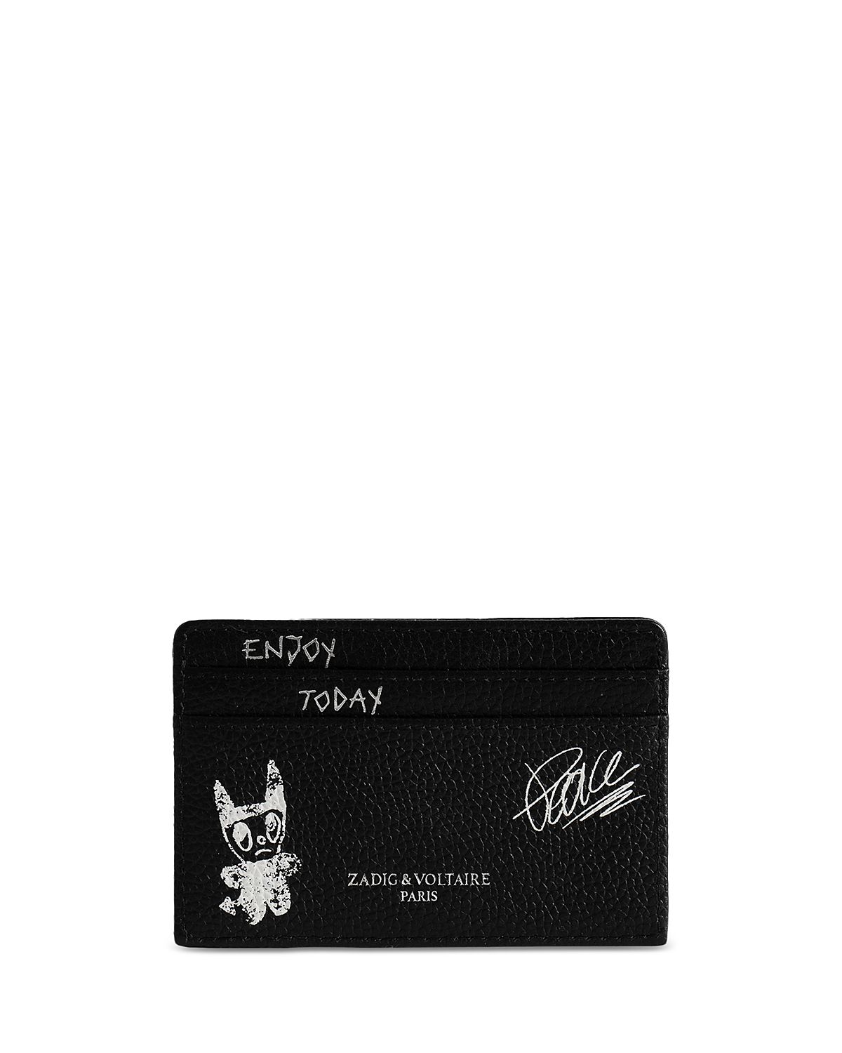 Zadig & Voltaire Arty Tag Grained Leather Card Case