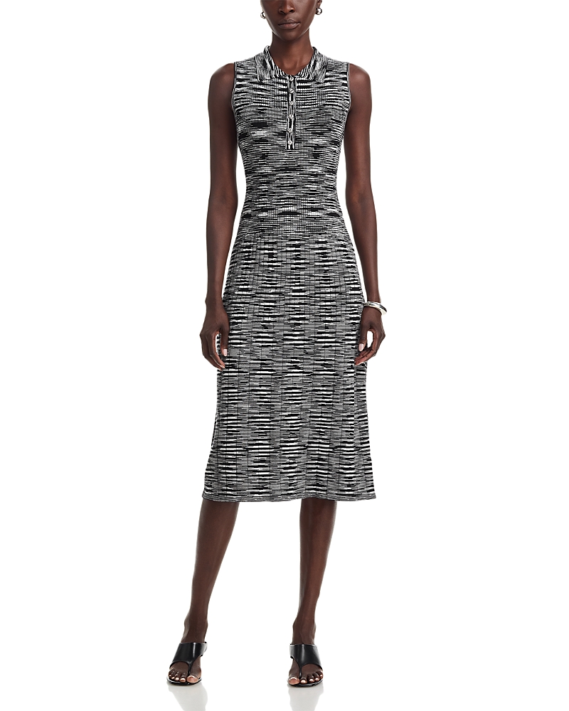 T Tahari Polo Collar Rib Knit Dress