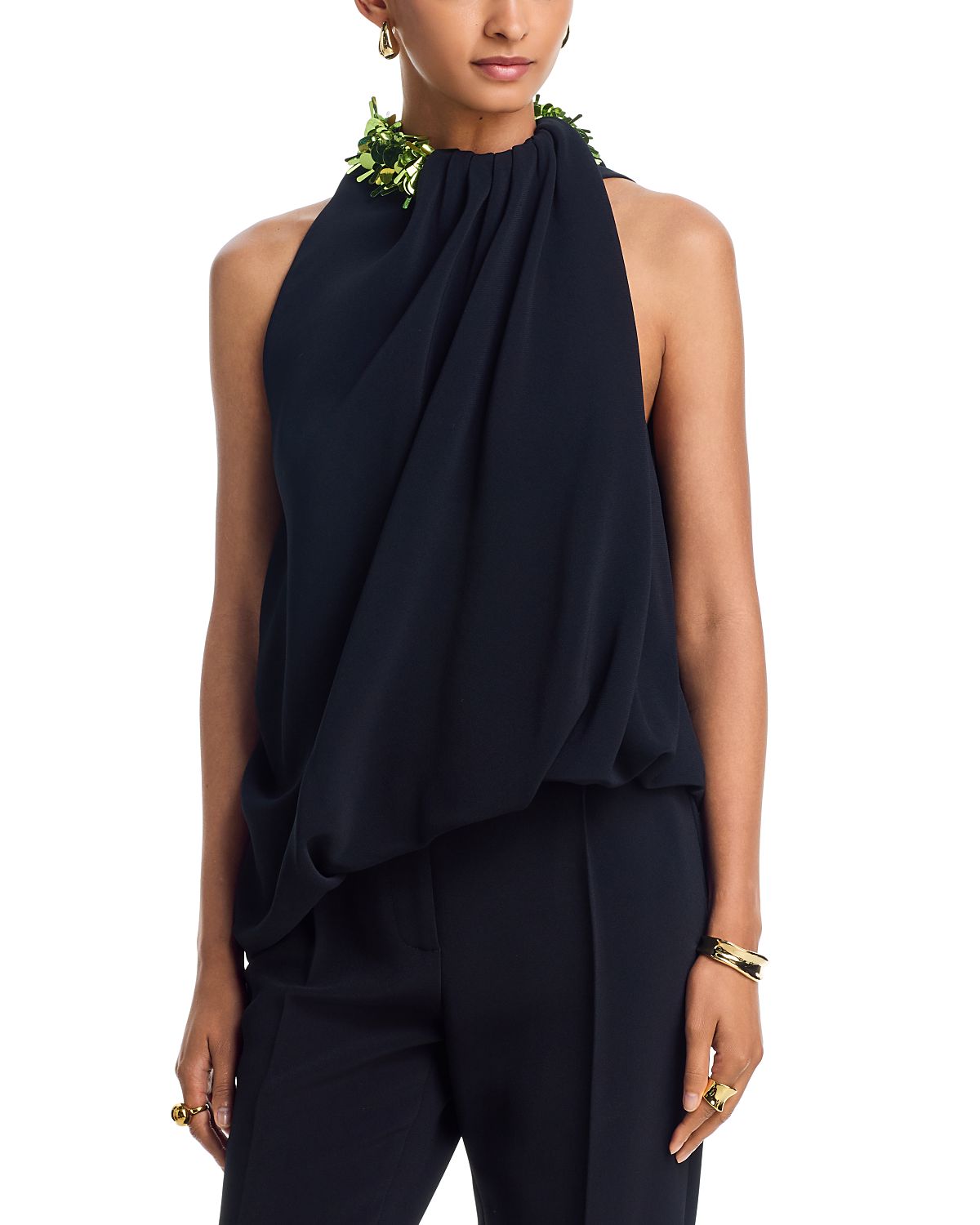 Brandon Maxwell Haze Embroidered Top