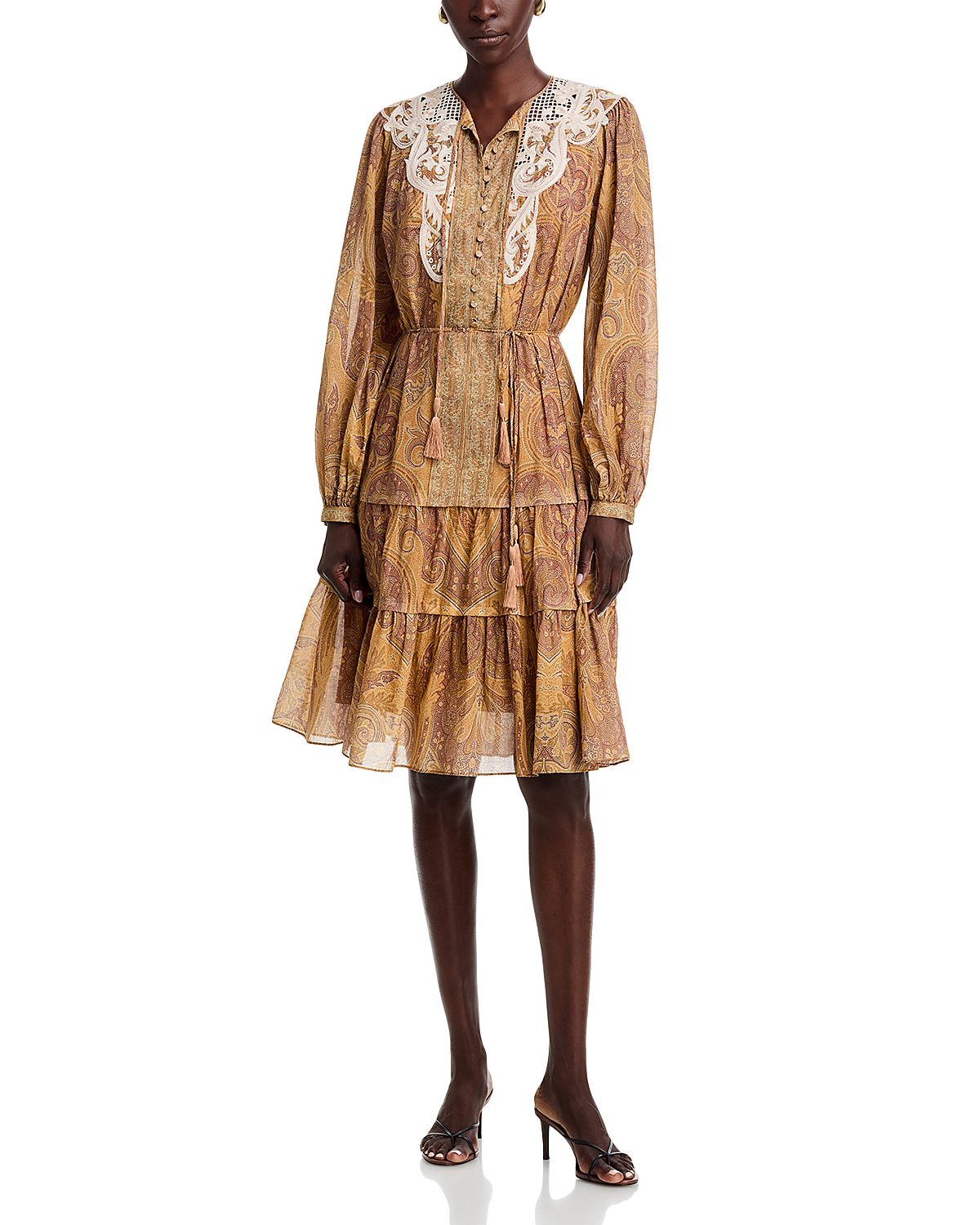 Kobi Halperin Gray Tiered Dress