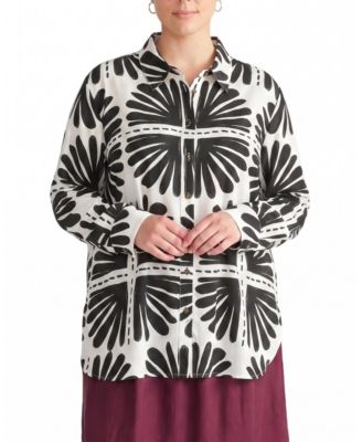  Women's Plus Dawn Linen Hi Low Tunic