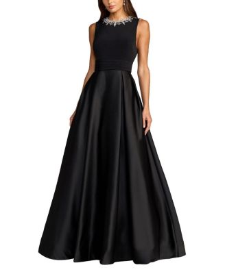 Petite Embellished High Neck Sleeveless A Line Gown