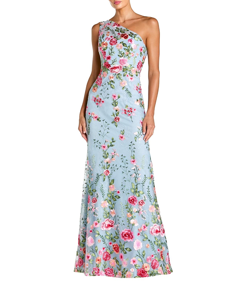 Mac Duggal Petite One Shoulder Lace Embroidered Gown