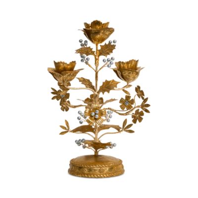 Forest Walk Holly 13" Centerpiece Candelabra
