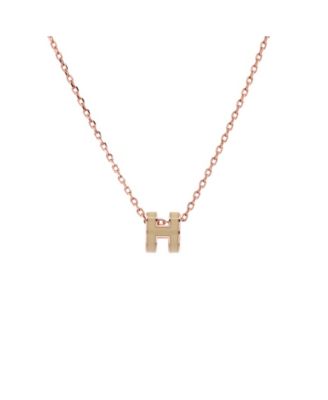 Mini Pop H Pendant Chain Necklace Metal and Enamel, 16"