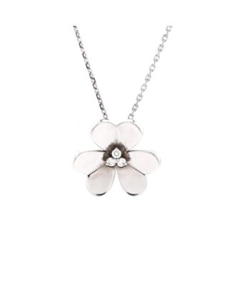  Large Frivole Pendant Necklace 18K White Gold with Diamonds, 16.25"