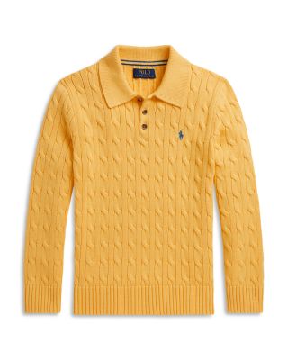 Boys' Cable Knit Cotton Polo Sweater - Little Kid, Big Kid