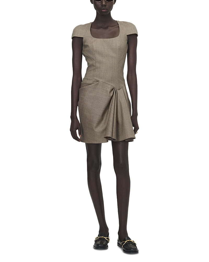 McQueen Square Neck Wool Dress