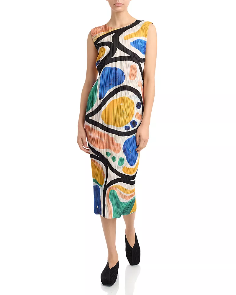 Pleats Please Issey Miyake Roll Midi Dress