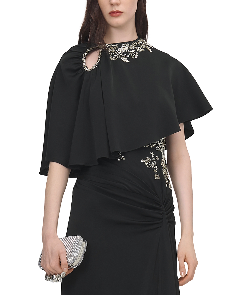 McQueen Bugle Bead & Crystal Cape