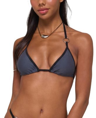  Kenni Ring Contrast Triangle Bikini Top