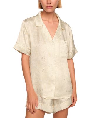 Inez Printed Washable Silk Short Pajama Set