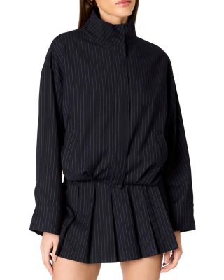 Georgina Pinstriped Bomber Jacket